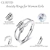 GUROTD Anxiety Rings for Women Girls 925 Sterling Silver Fidget Ring for Anxiety Adjustable Open Cubic Zirconia Spinner Bead Ring Stress Relief Gift, Infinity #1