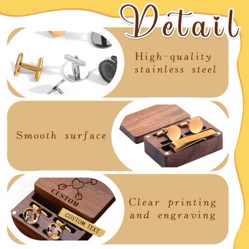 Juego de Mancuernillas y Sujetacorbatín Personalizados para Hombre miniatura 4