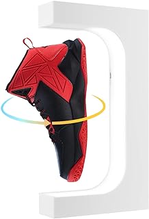 Floating Shoe Display, Levitating Shoe Display Stand Holder with LED Light Rotating Magnetic Levitation Sneaker Rack for Gift, Home Decor, Shoes Collectors, Shop Advertising Exhibition