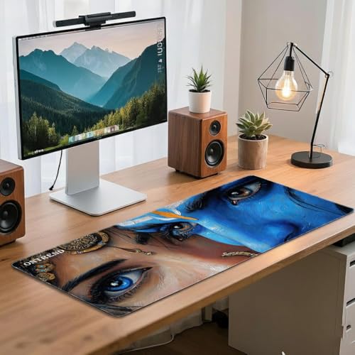 Image of ON TREND Extended Gaming Mouse Pad, Large Desk Mat with Non-Slip Rubber Base, Smooth Control Surface, 23 x 11 Inch (Radha Krishna1)