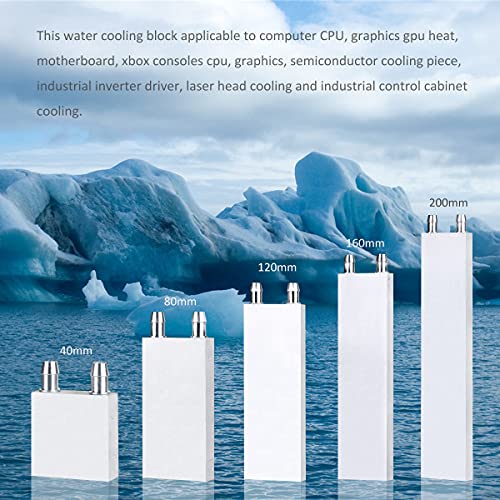 Clyxgs Aluminum Water Cooling Block,Liquid Cold Water Plate Heat Sink Water-Cooled Exchanger Head Semiconductor Refrigeration Sheet Cpu Graphics Radiator Heatsink Endothermic Head(40 X 200 X 12Mm)2Pcs #TOP4