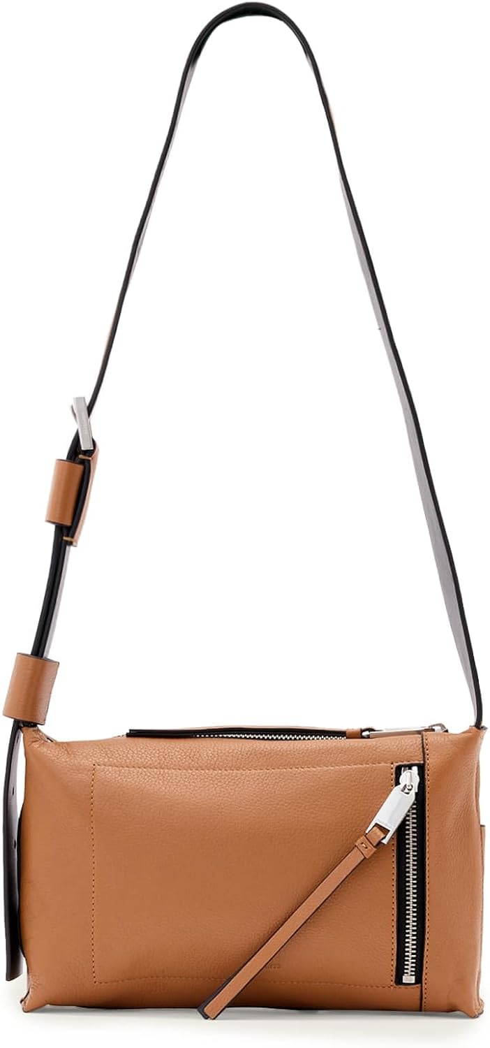 AllSaints Alba Zip Crossbody Acetone Tan Brown One Size