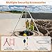Confined Space Tripod Kit - Heavy Duty 1800lbs Winch Rescue Tripod, 7ft Adjustable Aluminum Legs & 98ft Cable - OSHA Compliant Fall Protection System for Construction & Manhole Lifting