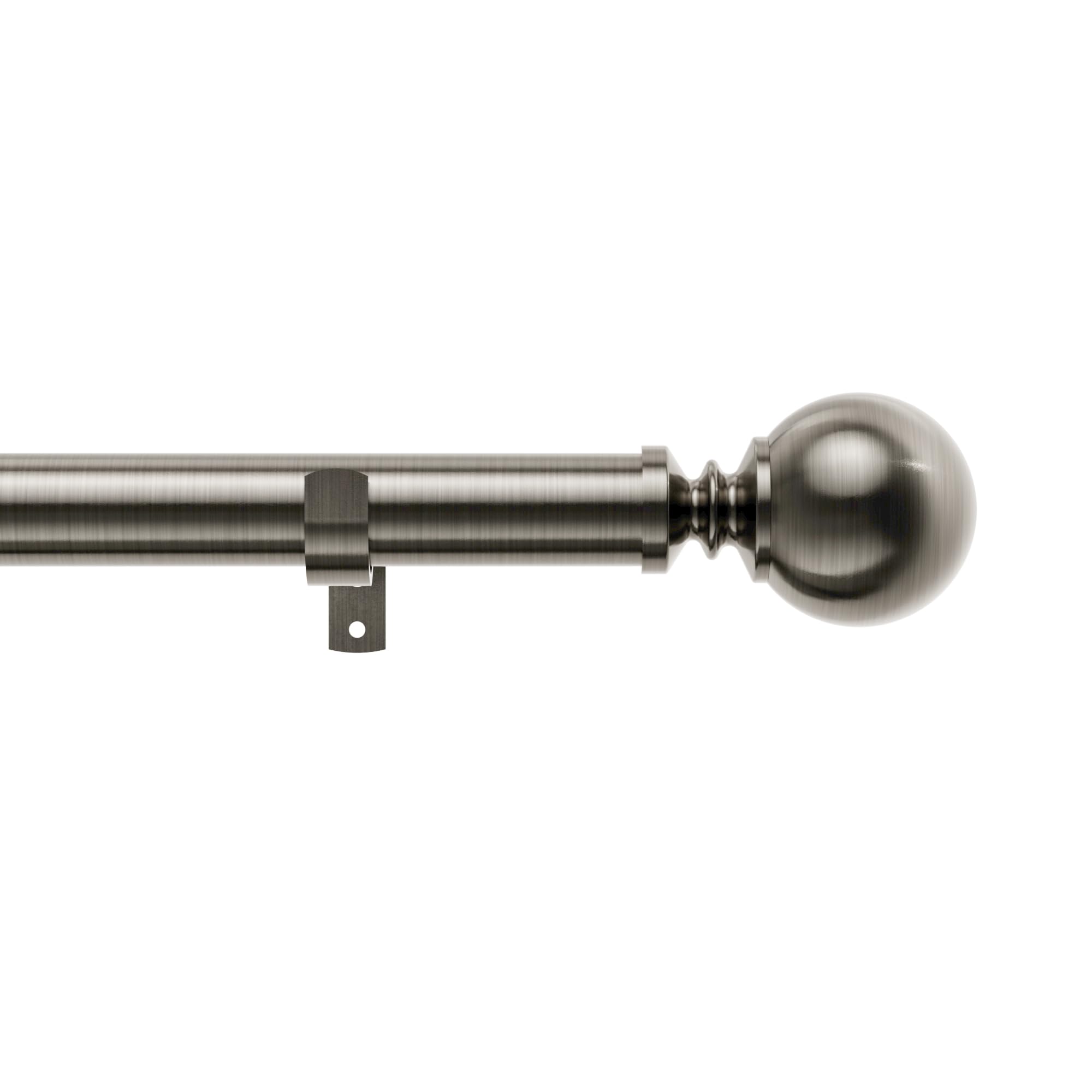 Eson Casa Curtain Pole Extendable 70 to 120cm(28-48"), 28 mm Diameter Adjustable Curtain Rod with 60mm Metal Ball Finials for Eyelet Curtains, Heavy Duty Decorative Windows Rod, Black Nickel