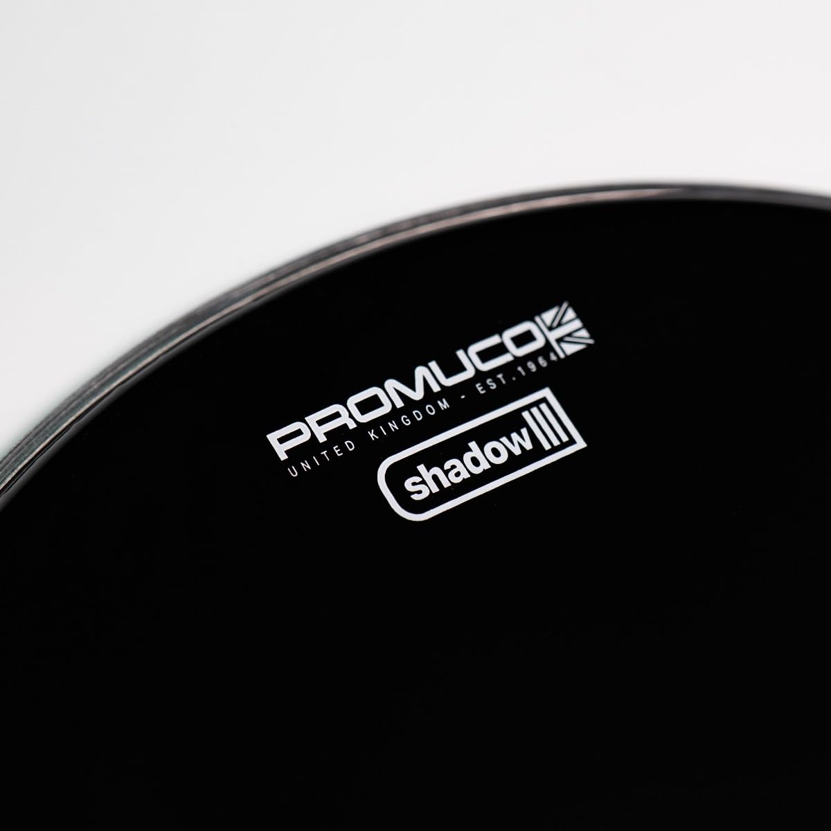 SHADOW Peau de batterie noire 35,6 cm 7 mm Simple pli pour caisse claire et Tom Luminosité