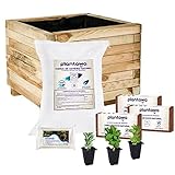 【Ideal para jardín o terraza】 Incluye Una jardinera de madera de pino natural, tratada con autoclave para resistir a los rayos solares y la humedad. Con un tamaño ideal para poder colocarlo en balcones, terrazas o incluso en el alféizar de la ventana