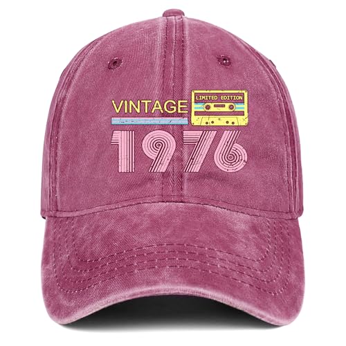 Image of 50th Birthday Gifts for Men Him Women Her 1976 Baseball Cap Hat | Vintage 1976 Baseball Cap Hat 50th Birthday Decorations for Women Men Her Him 50th Birthday Party Favors