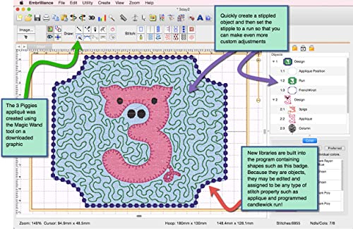 Embrilliance 5U210 Stitchartist Upgrade Level 1 To Level 2 Digitizing Embroidery Software thumb #1