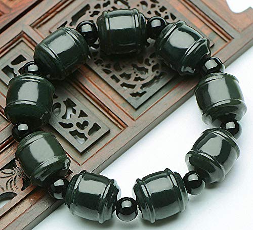 Bracelet jonc en jade vert hétien cadeau d'exception en néphrite naturelle