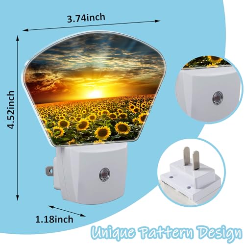 Image of Night Light Beautiful Sunset Plug-in LED Dusk-to-Dawn Sensor Soft Night Lamp,Suitable for Home Bedroom Bathroom Hallway Stairs