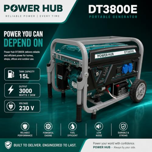 Image of POWER HUB DT3800E-3000 WATTS OR 3KW POWERED SELF START GENERATOR FOR HOME AND COMMERCIAL USE|HEAVY DUTY PREMIUM SERIES|1 YEAR FULL WARRANTY AND LIFE TIME SPARES SUPPLY