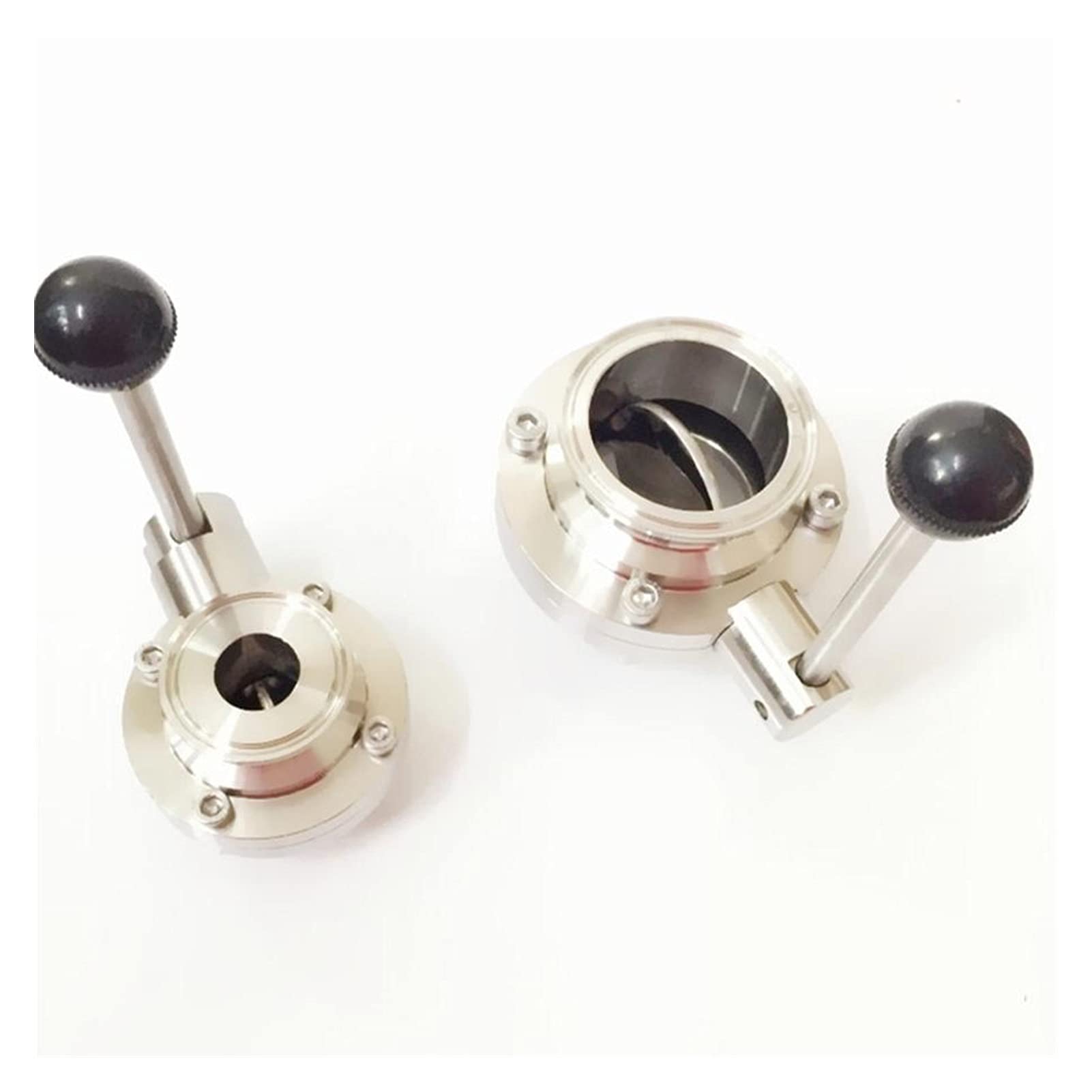 JNURGWLYH Ball Valve Hot And Cold Water Stop 89mm Pipe Outer Diameter X 3.5" Three-clamp Sanitary Butterfly Flow Control Valve SUS 304 Stainless Steel