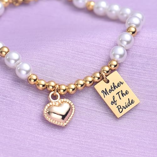 Melix Home Mother of the Bride Bracelets Gifts Pearl Bracelet Wedding Gift for Mom Mama 5