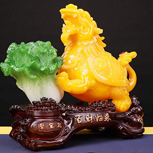 Tortue Dragon et Chou Feng Shui : Statue de Prospérité pour Bureau - 5