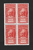 10 lire 1956 ebay Stato: MNH/** LaVecchiaScatola - 1958 Posta Pneumatica Lire 10 quartina MNH/**