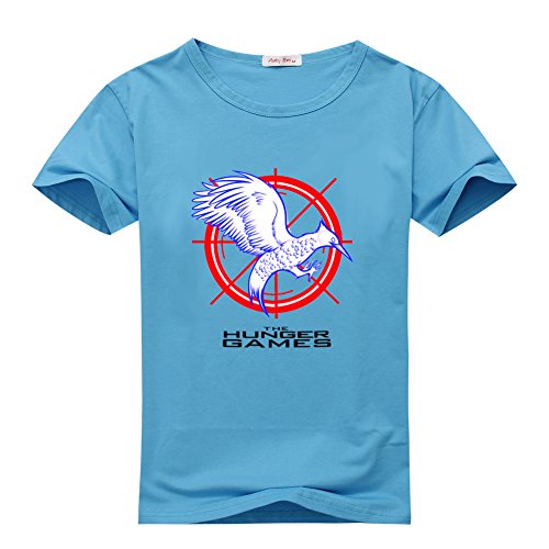 T-shirt Hunger Games en coton doux bleu ciel XXL avec coupe ample homme