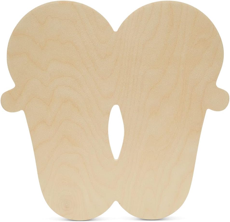 Unfinished Wooden Flip-Flops Cutout, 12", Pack of 1 Wooden Shapes for Crafts and Summer & Beach Decor and Crafting, by Woodpeckers