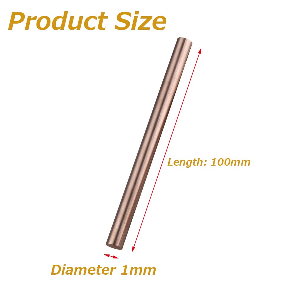 Lega Di Rame Tungsteno Diametro 1 Mm per Materiali Metallici da Laboratorio, Lunghezza 100 Mm