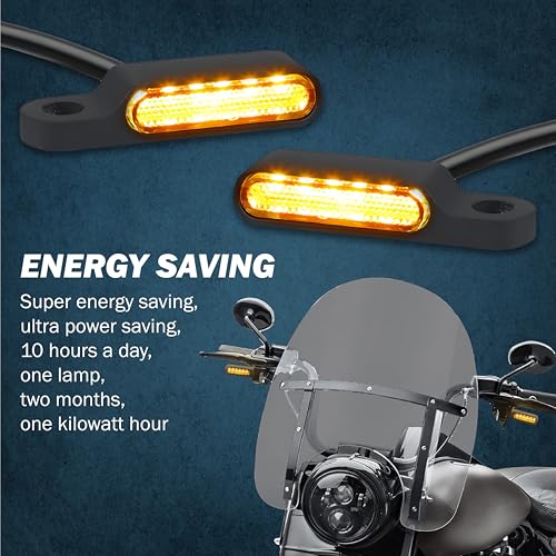 Image of OBEROI'S TRADERS Universal Handlebar LED Turn Signal Indicator Light for Motorcycle | Mini Amber Blinker | Waterproof, Energy Efficient, Bright Flashing Light | Bike Indicator Lamp