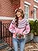 Womens Cashmere Fair Isle Sweaters Vintage Sweater Colorful Wool Crew Neck Long Sleeve Pullover Jumper Tops-Pink-M