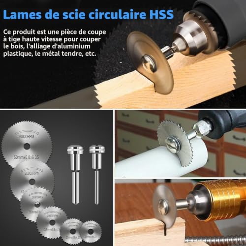 Ensemble de Disques de Coupe pour Outil Rotatif, Roues de Coupe Diamant pour Bois Métal, Lame de Scie Circulaire, Disque de Coupe en Résine, Meules Diamant pour Bois, Verre, Plastique, Pierre et Métal – vue 3