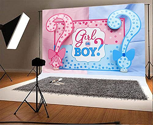 Aofoto 5X3Ft Girl Or Boy Gender Reveal Backdrop Baby Shower Party Decoration Photography Background Boy Or Girl Banner Pregnancy Announcement Photo Studio Props Photobooth Wallpaper #TOP4