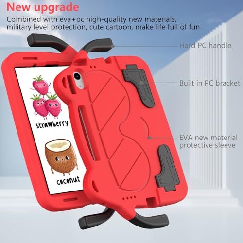 Coque iPad 11e génération 2025 antichoc en mousse EVA légère couleur rouge - 3