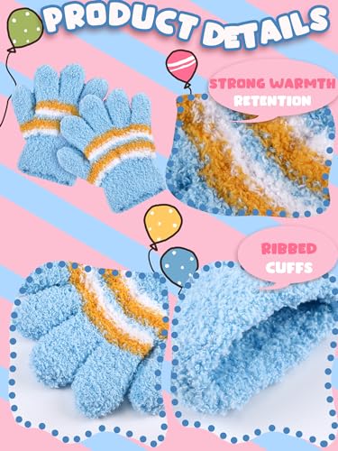 Image of SATINIOR 5 Pairs Kids Gloves Full Fingers Knitted Warm Gloves Winter Mittens for Little Boys and Girls Daily Supplies