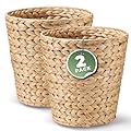 84ECO 2-Pack Wicker Trash Cans, Wicker Waste Basket for Bathroom, Rattan Trash Can