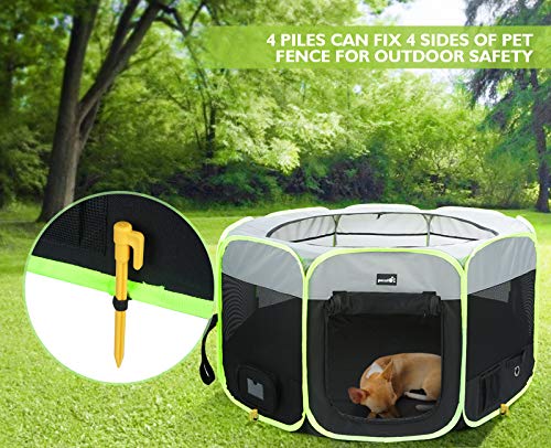 Pecute Portable Foldable Pet Playpen Durable and Roomy Pet Tent Comfortable Dog Fence for Indoor and Outdoor use Exercise Kennel for Puppy Waterproof and Non-slip Dog Crate - Image 8