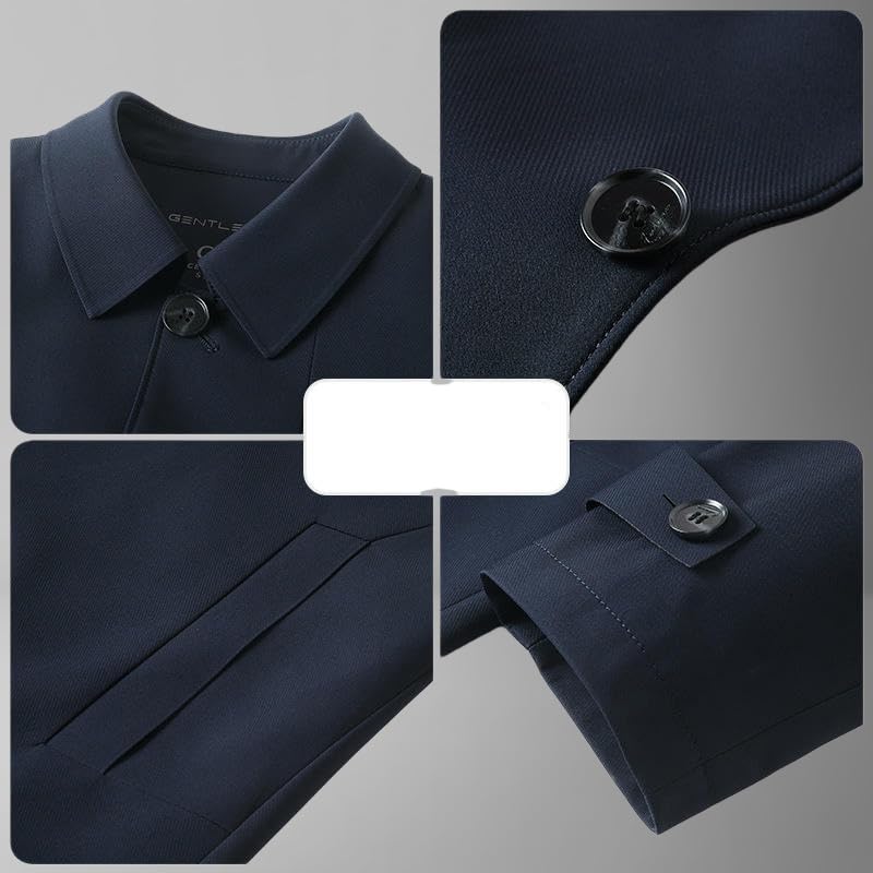 Trench mi-long homme infroissable veste kaki mi-saison