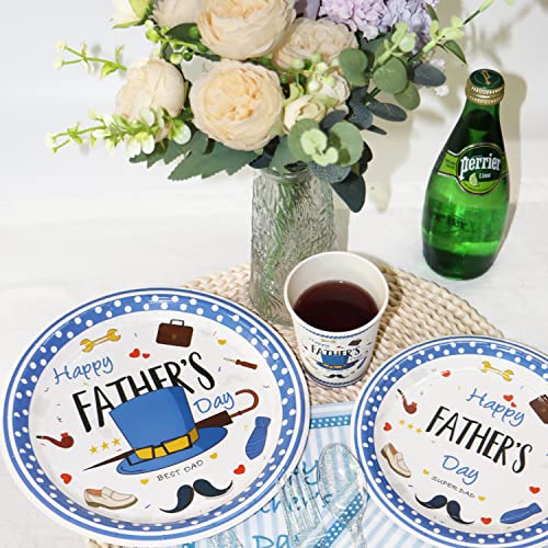 Decodinli Father's Day Party Supplies Serves 25, Father's Day Themed Party Decorations, Father's Day Plates Cups Napkins Tableware Set, Happy Father's Day Paper Plates, Father's Day Paper Plates #TOP5