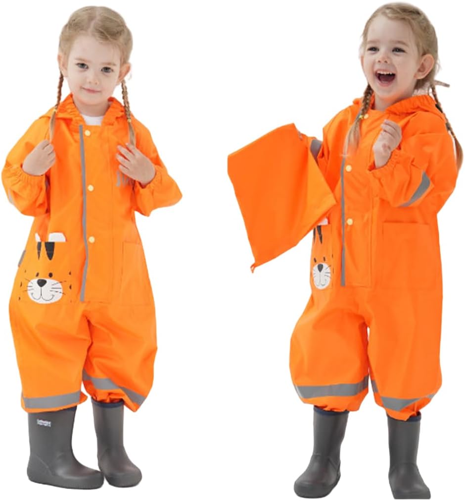 Toddler Kids Rain Suit with Hood - Waterproof Coverall One Piece for Kids (1-9 Years) - Image 5