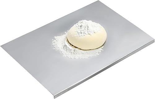 Tabla de cortar de acero inoxidable 304 - Tabla de cortar de cocina de acero inoxidable antideslizante, apta para lavavajillas, ideal para carne,