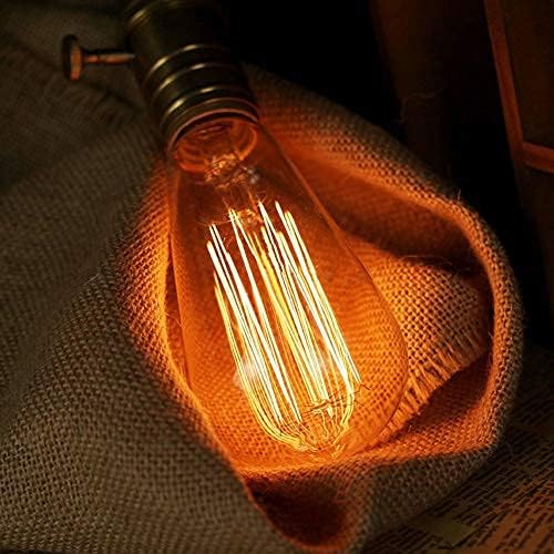 EYLM Edison Light Bulb E27 Filament Vintage Incandescent 40W ST64 Retro Light Edison Bulb, Industrial Style, Warm White - Image 5