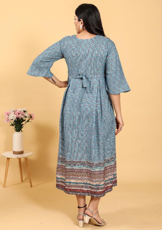 Image of RITIJYA Zipless Feeding Kurtis & Dresses for Women | Zipless Maternity Wear Gown Pregnancy Dress for Nursing Mothers | Viscose Rayon | Stylish & Comfortable | S to 4XL | Washable & Durable