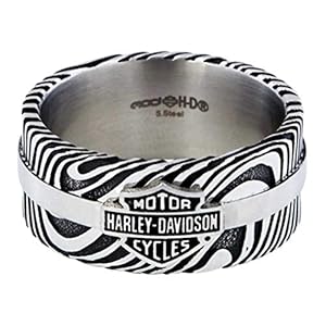 Harley-Davidson Men’s Driftwood B&S Logo Ring Band, Stainless Steel HSR0078