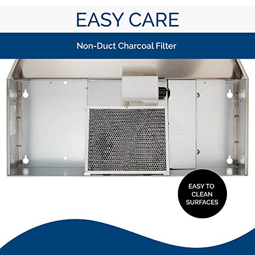 Broan-Nutone Buez130Ss Non-Ducted Ductless Range Hood With Lights Exhaust Fan For Under Cabinet, 30-Inch, Stainless Steel #TOP5