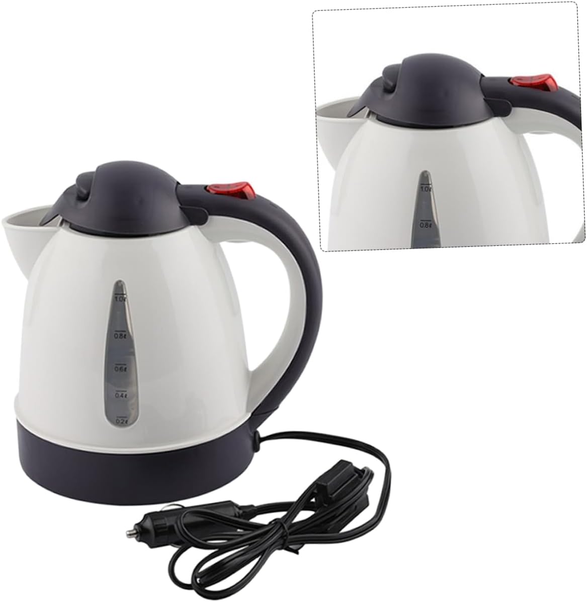 Luxshiny Electric Car Kettle 12V 150W Fast Boiling Electric Water Heater Auto Shut-off Suitable for Travel Random Accessories Included