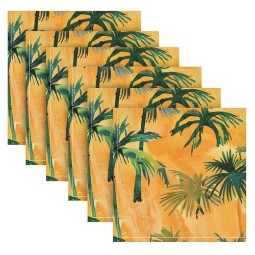 Servilletas de Tela Summer Orange Tropical Trees 20x20 in Pack 6 miniatura 1