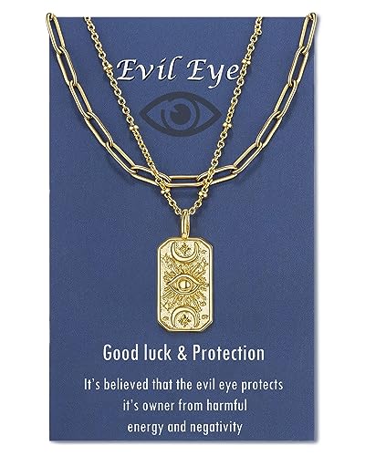 Tarsus Evil Eye Necklace Gold Mal De Ojo Amulet Nazar Third Eye Necklace Protection Jewelry Gifts for Women