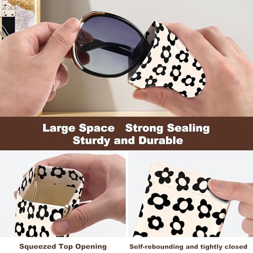 Image of Anikathy 2Pcs Sunglass Eyeglass Glasses Case Soft PU Leather with Cleaning Cloth Cute Glasses Pouch Bag for Men Women Girs