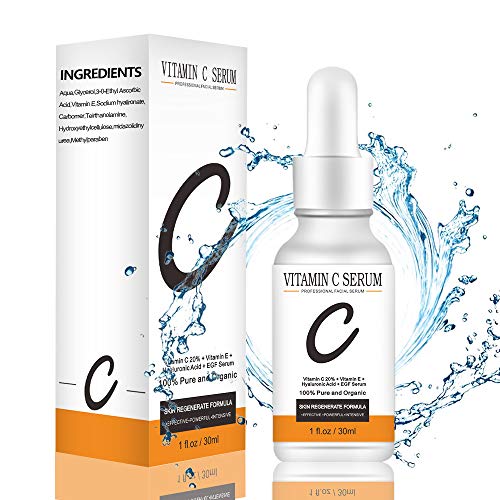 Vanecl Vitamin C Serum for Face,Plus Super Serum 20% With Hyaluronic,Acid Anti Aging Anti-Wrinkle Facial Serum Intense Hydration + Moisture, Non-greasy, Paraben-free-Best Hyaluronic Acid
