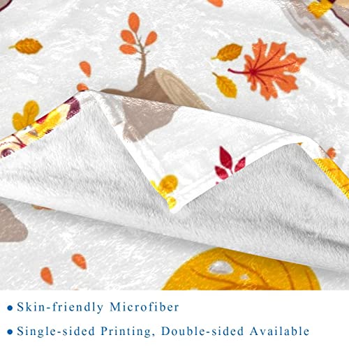Couverture microfibre de qualité, plaid imprimé automne 150x200cm - 3