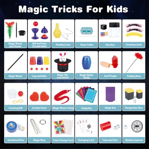 DINORUN Magic Tricks-Kids Magic Set including Magic Hat & Magic Wand & Instruction for Kids Toys for 6 7 8 9 10 11 12 Year Old Boys Girls Gifts - Image 3