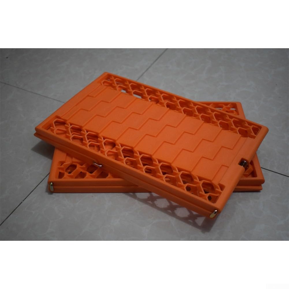 ABS Ausfahrhilfe für Auto 30x18x30cm Rutschfeste Platte zur Steigerung der Traktion bei Schnee Schlamm und Sand Schnelle Montage Ohne Lackbeschädigung Robust Verformungsbeständig(1 pair of oranges)