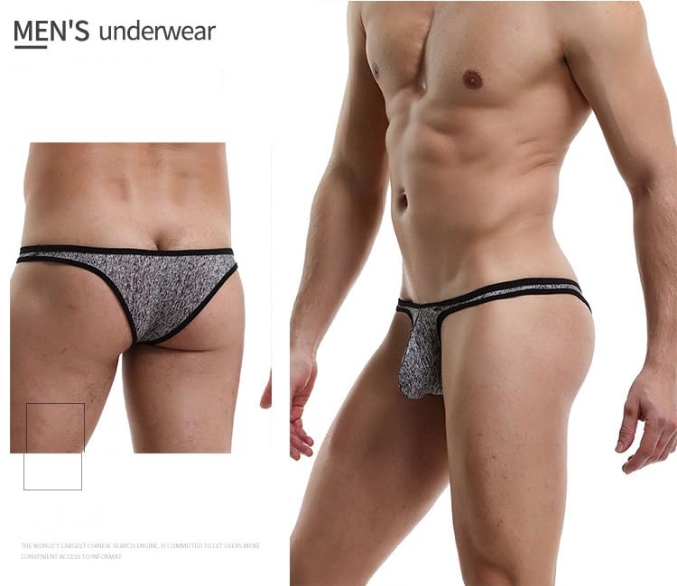 Men's Fashionable Print Thong Underwear Sexy G-String Underpants Breathable Ice Silk Low Rise Bikini Briefs3