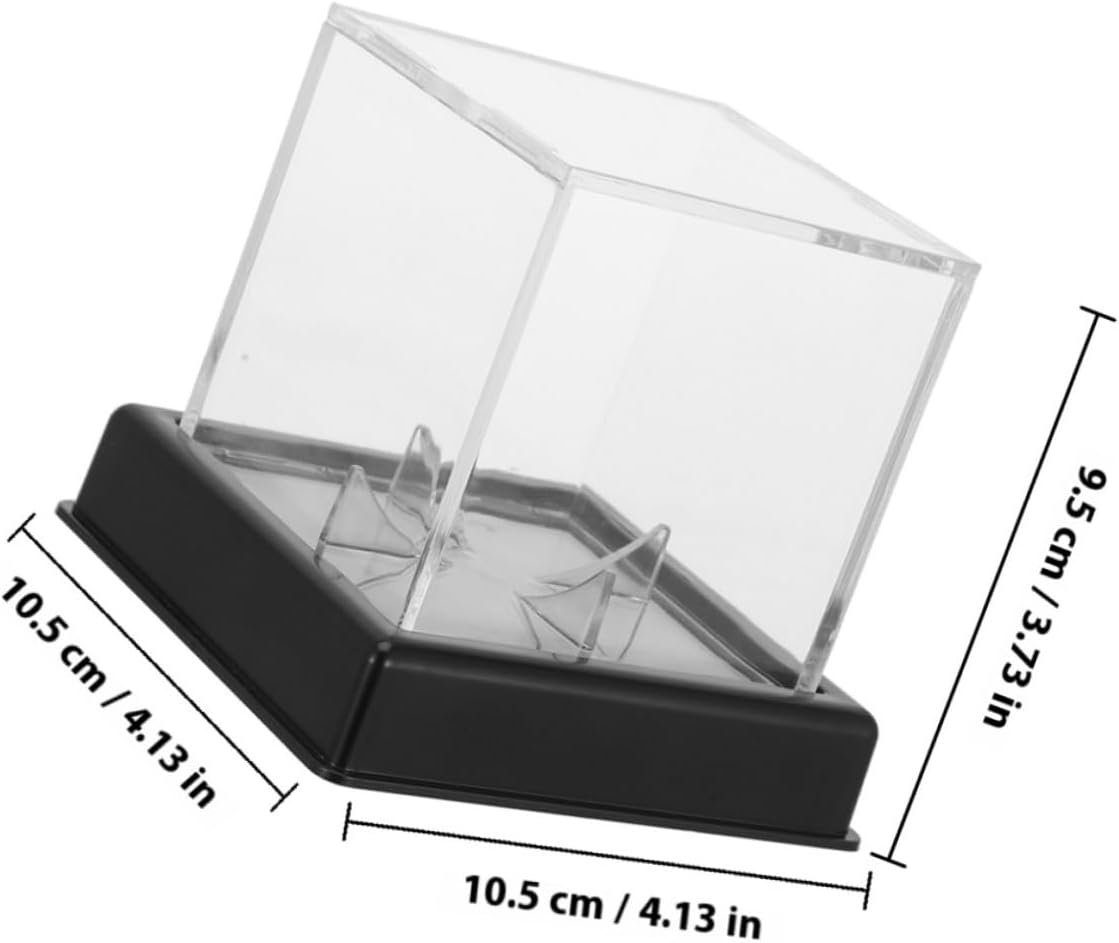 3pcs Baseball Display Cube Cases with Black Base, Acrylic Protector Boxes for Collectible Softball and Baseball Memorabilia Storage and Showcase