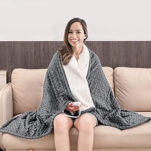 Mr. Sandman Heated Blanket Electric Throw 50″ x 60″, Fast Heating Blanket with 10 Heating Levels & 3 Hrs Auto-Off, Overheat Protection, ETL Certified, Machine Washable Heated Throw Super Soft