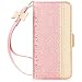 WWW Samsung Galaxy S10 Case,Galaxy S10 Wallet Case, [Luxurious Romantic Carved Flower] Leather Wallet Case [Inside Makeup Mirror] [Kickstand Feature] for Galaxy S10 6.1"(2019) Rose Gold